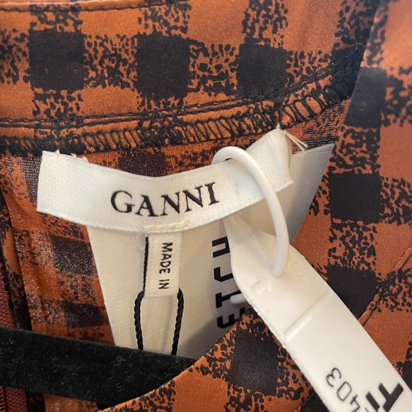 GANNI Jolly Silk Top Smoked Paprika - Picture 5 of 5